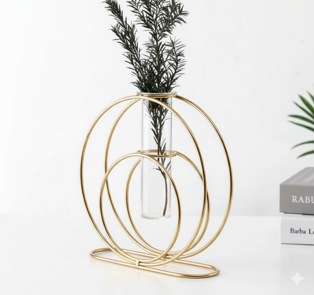 Elegant Golden Glass Vase - 1 Pc for Stunning Home Decor