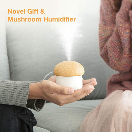 Mushroom Shape Humidifier Portable Mini Humidifier Direct usb current Aroma Diffuser Cool Mist 300ml (With box)