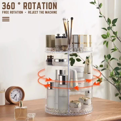 360° Rotating Acrylic Makeup Organizer | Cosmetic Storage