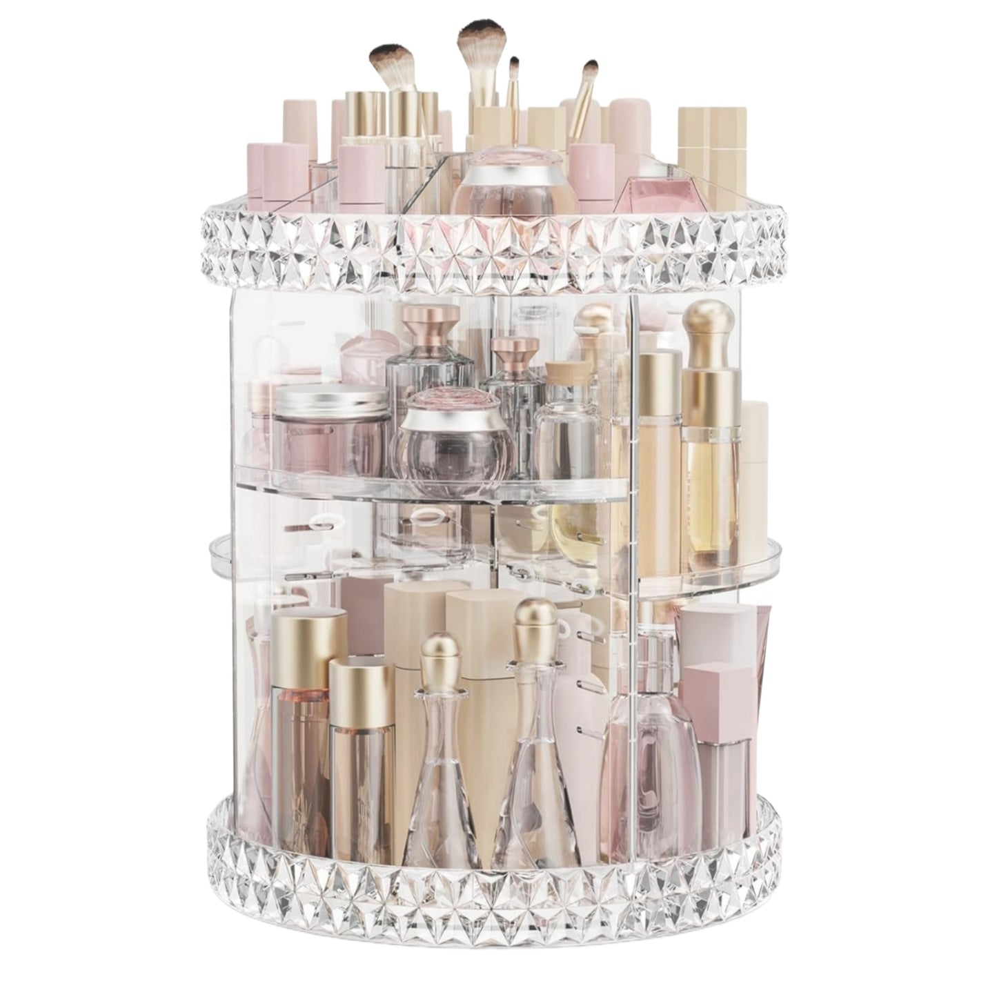 360° Rotating Acrylic Makeup Organizer | Cosmetic Storage