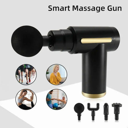 4-in-1 Massager | Deep Tissue Percussion Device with 4 Attachments | Handheld Electric Body Therapy for Pain Relief, Relaxation & Muscle Recovery