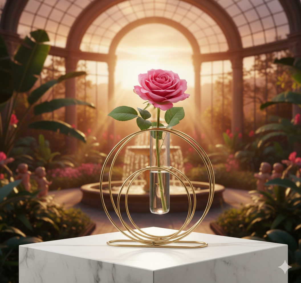 Elegant Golden Glass Vase - 1 Pc for Stunning Home Decor