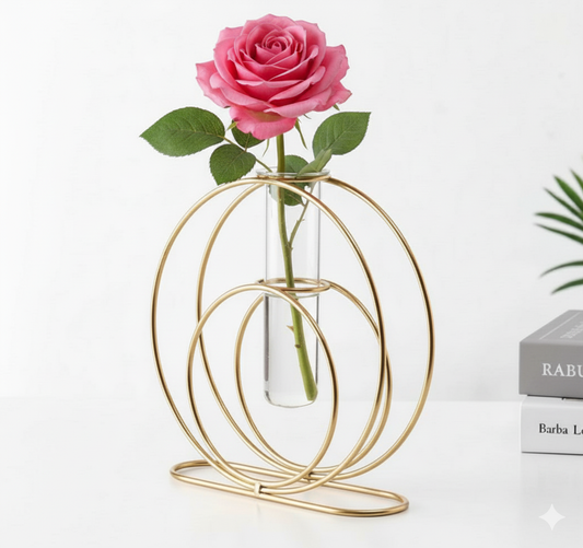 Elegant Golden Glass Vase - 1 Pc for Stunning Home Decor