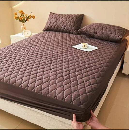 Double Bed Micro Mattress Cover - Waterproof & Quilted | 1 Pc
